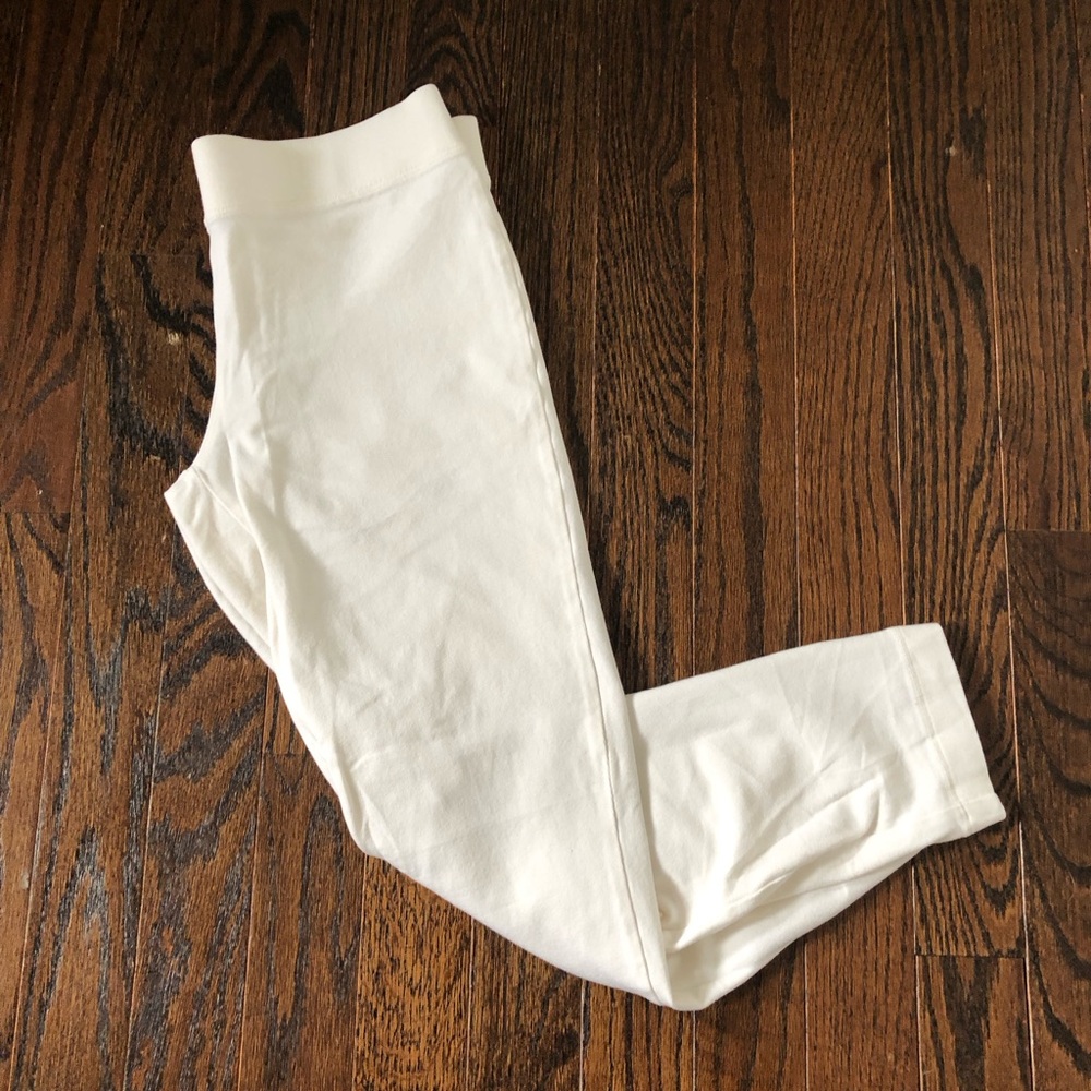 Express Women’s S Cream Elastic Waist Low-Rise Capri Leggings